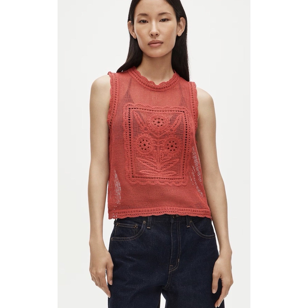 J CREW XXS Crochet floral tank top CV831 $110